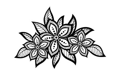 güzel çiçek desenli, eski tarzda bir tasarım öğesi.