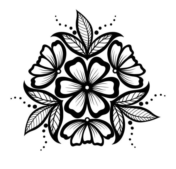 Krásný květinový vzor, designový prvek ve starém stylu. — Stockový vektor