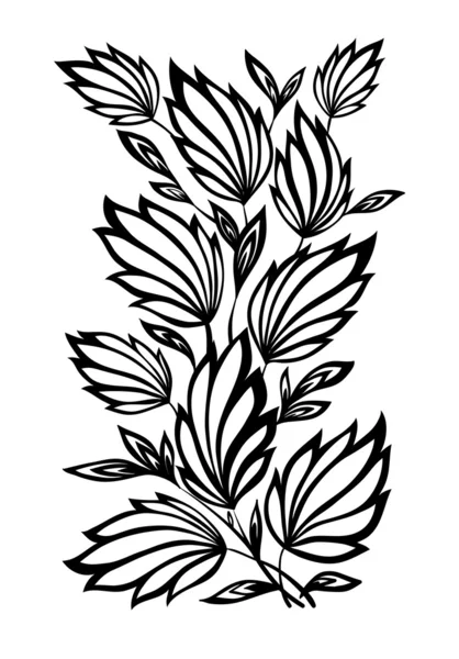 Hermoso patrón floral, un elemento de diseño en el estilo antiguo . — Archivo Imágenes Vectoriales