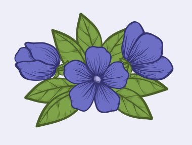 pastel renklerde çiçekli ağaç. grafik çizim stili