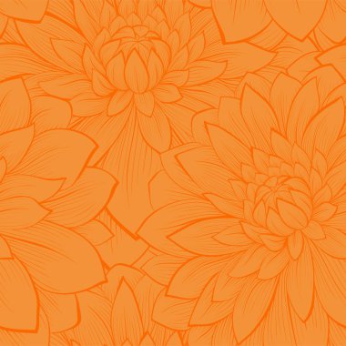 çiçeklenme ile güzel Dikişsiz desen sarı dahlias portre. elle çizilmiş grafik stili