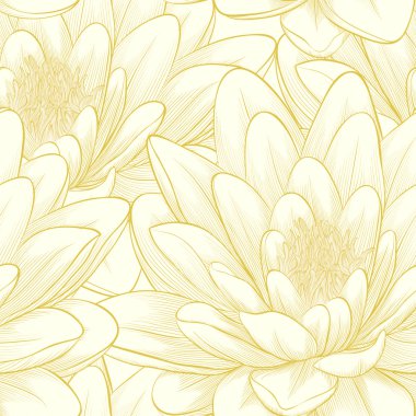 seamless pattern with lotus flowers. clipart