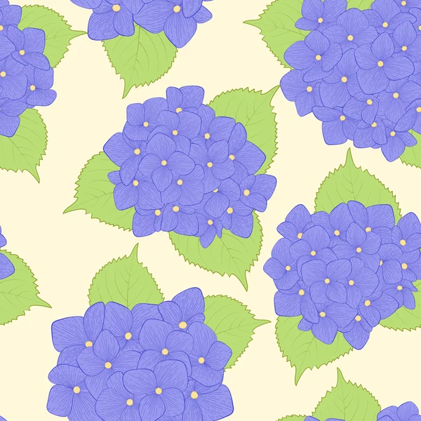 Fondo sin costuras con hortensias de flores  . — Vector de stock