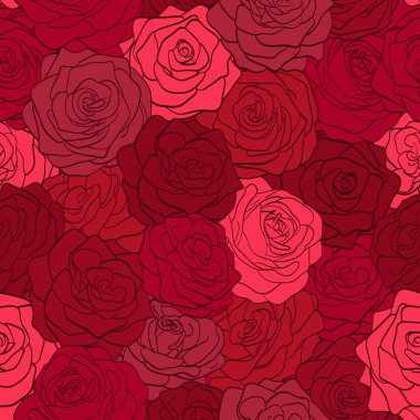 Kırmızı güller güzel Dikişsiz desen