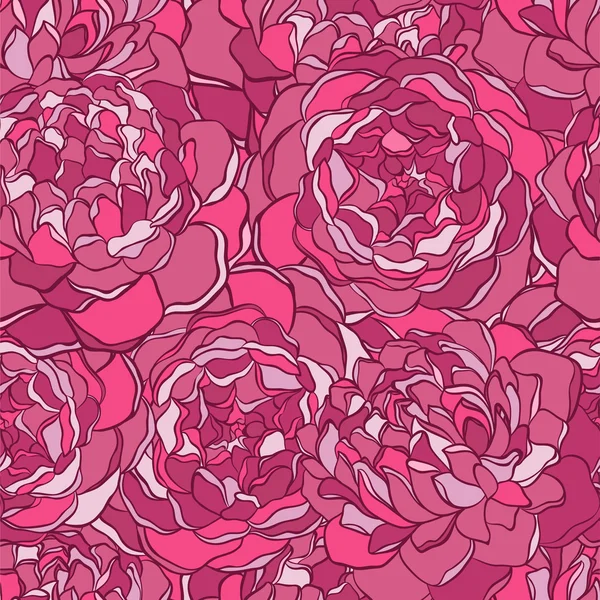 Vacker sömlös bakgrund med rosa blommor. — Stock vektor