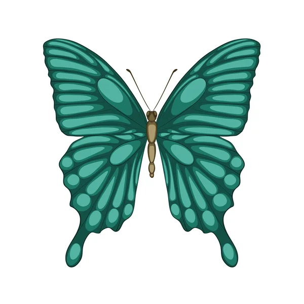 美しい蝶は、白で隔離されます。水彩画の効果. — ストックベクタ