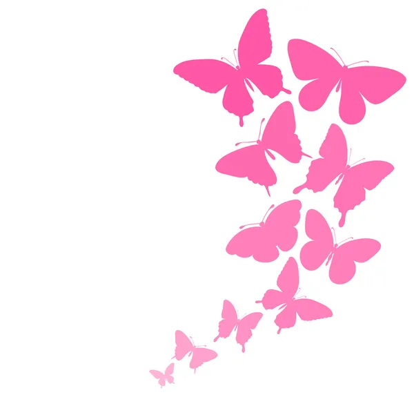 Fondo con un borde de mariposas volando. — Vector de stock