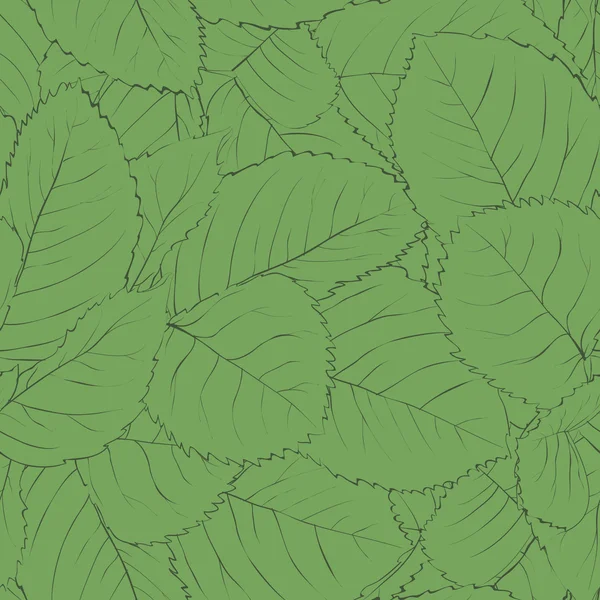 美丽无缝背景与绿色的树叶. — 图库矢量图片