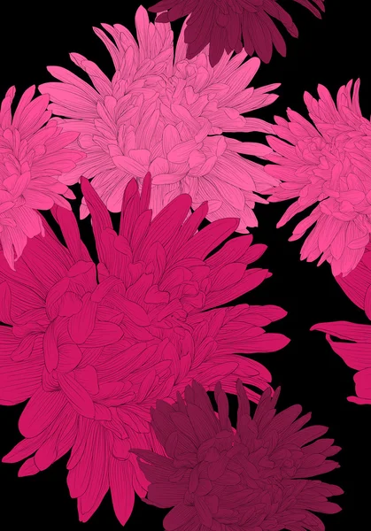 Hermoso fondo sin costuras con flores rosadas aster . — Archivo Imágenes Vectoriales