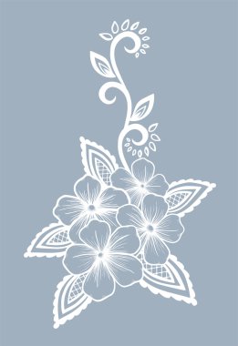 güzel çiçek öğe. siyah-beyaz çiçekler ve yapraklar tasarım öğesi.