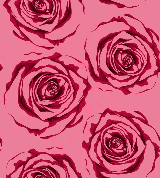 Schöne vertikale nahtlose Hintergrund mit roten Rosen, Sprays, Tropfen. — Stockvektor
