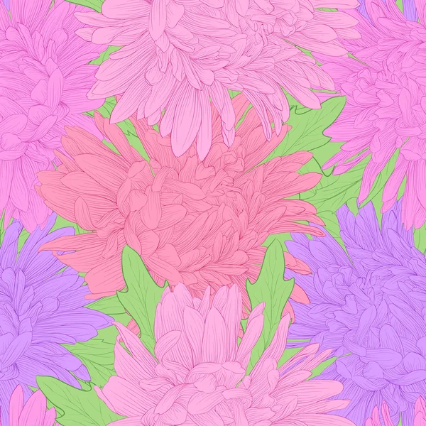 Vacker sömlös bakgrund med blommor. — Stock vektor