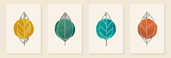 추상적 원으로 나뭇잎 그림입니다 포스터 팜플렛을 추상적 디자인 벡터 그래픽