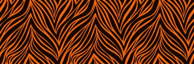 Seamless pattern. Texture of tiger skin. Africa orange and blacklinear background. Animal seamless pattern. Abstract art background vector.