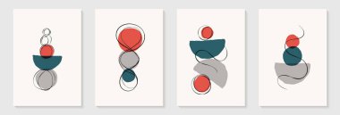 Yaratıcı minimalist el yapımı, suluboya çemberli soyut sanat arka planı ve El Çizimi Karalama Çemberi ile yarım daire. Duvar dekorasyonu, kartpostal, poster veya broşür için tasarım