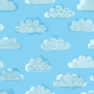 Mavi gökyüzü. Karalama bulutlarının siyah ve beyaz desenleri. Geçmiş tasarım tebrik kartları ve düğün, doğum günü, anneler günü ve diğer mevsimsel sonbahar tatilleri için davetiyeler.