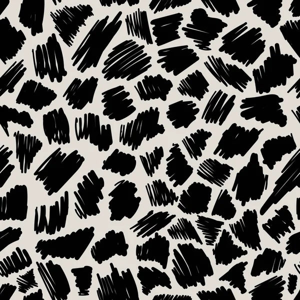 Creative Minimalist Hand Draw Abstract Art Grunge Seamless Pattern Black — Image vectorielle