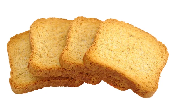 Geroosterd brood geïsoleerd op een witte achtergrond — Stockfoto