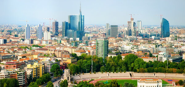 Beautiful panoramic view of Milan