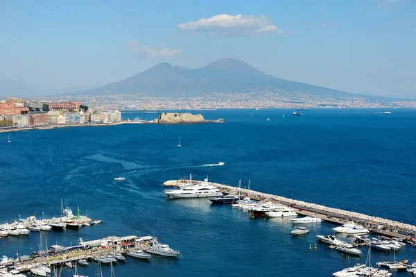 Maravilhosa vista panorâmica de Nápoles com Vesúvio — Fotografia de Stock