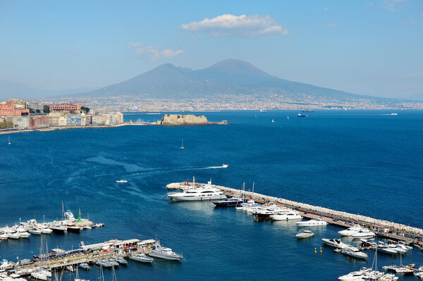 Wonderful Naples panoramic view with Vesuvius