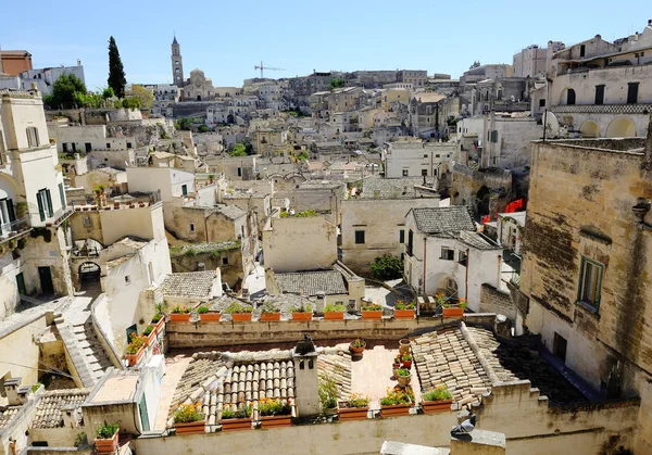 Matera ciudad antigua vista panorámica, Italia —  Fotos de Stock