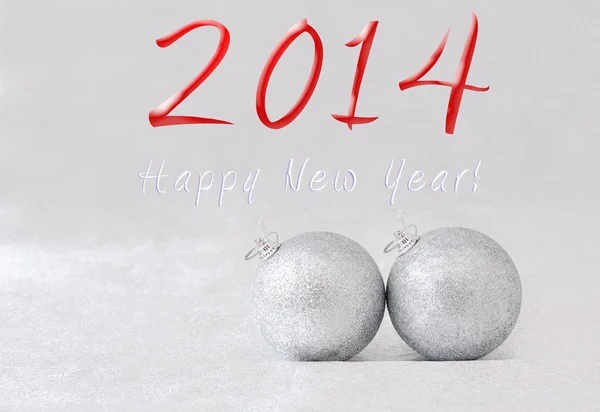 Bonne année 2014 - boules de sapin de Noël — Photo