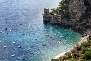 Positano güzel panoramik manzarası