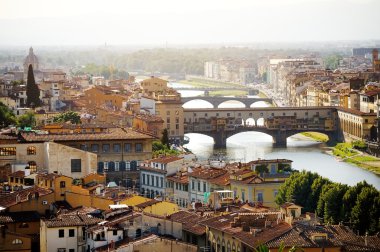 Floransa ve ponte vecchio panoramik, firenze, İtalya