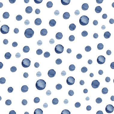 Suluboya kusursuz desenli soyut arkaplan. Elle boyanmış çivit damlası çizimi. Duvar kağıdı, hatıra defteri ve kumaşlar için mükemmel..