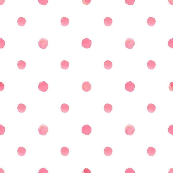 Ручной Окрашенный Акварелью Бесшовный Узор Абстрактный Розовый Круглый Капель Фонового — стоковое фото