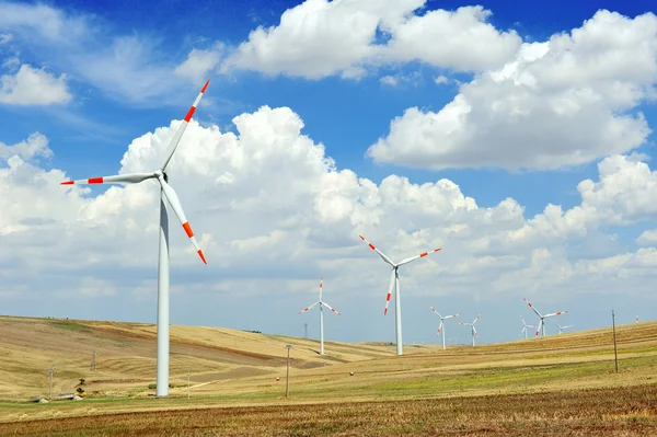 Wind generators turbine - energy saving ecology concept — Stock Photo, Image