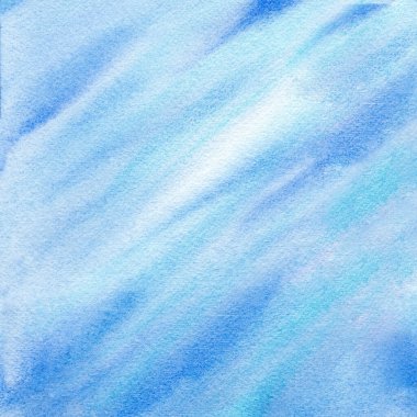 Abstract blue winter watercolor hand-painted for background. Stain artistic used as being an element in the decorative design of background, header, brochure, poster, card, cover or banner.