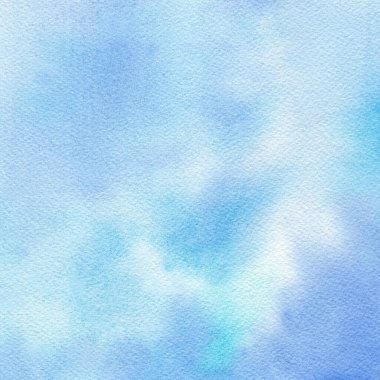Abstract blue winter watercolor hand-painted for background. Stain artistic used as being an element in the decorative design of background, header, brochure, poster, card, cover or banner.