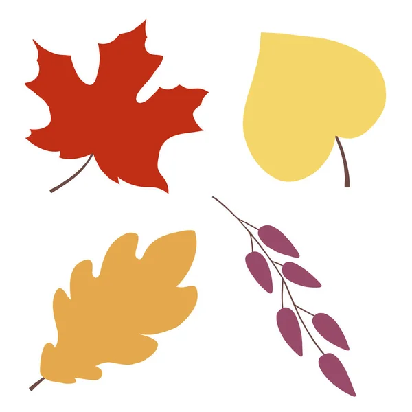 Automn Leaf Vector Icon Illustration Fall Halloween Thanksgiving Illustration Flat —  Vetores de Stock