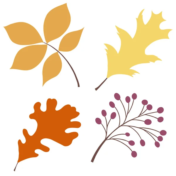 Automn Leaf Vector Icon Illustration Fall Halloween Thanksgiving Illustration Flat — Stok Vektör