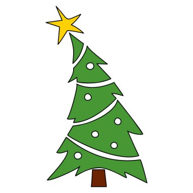 Vektör Noel ağacı, tebrik kartları için çam, davetiyeler, afişler, internet. Yılbaşı ve Xmas geleneksel sembol ağacı. Kış tatili Simge koleksiyonu.