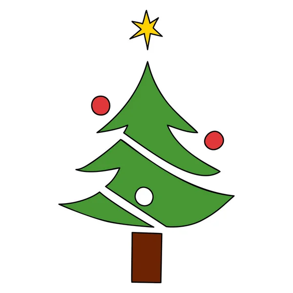 Vector Kerstboom Dennen Voor Wenskaarten Uitnodigingen Banners Web Nieuwjaar Kerstmis — Stockvector