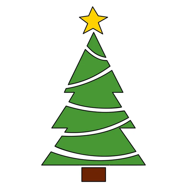 ベクトルクリスマスツリー グリーティングカード 招待状 バナー Web用松 新年とクリスマスの伝統的なシンボルツリー 冬休みだ アイコンコレクション — ストックベクタ
