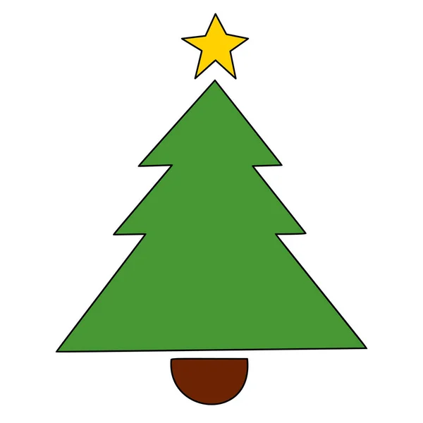 ベクトルクリスマスツリー グリーティングカード 招待状 バナー Web用松 新年とクリスマスの伝統的なシンボルツリー 冬休みだ アイコンコレクション — ストックベクタ