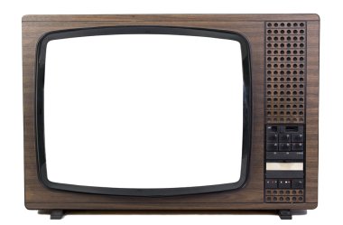 eski bir kahverengi televizyon izole