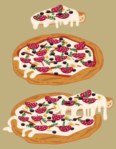 Pizza artesanal italiana 3 — Vetor de Stock