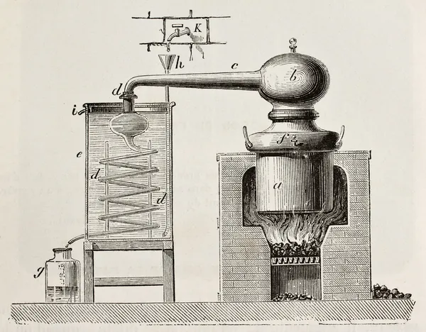 Mässing alembic — Stockfoto