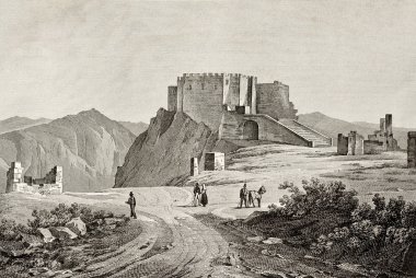 erice Dağı ve kale, çevre trapani, Sicilya'daki eski bir oyma