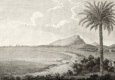 Trapani ve erice eski illüstrasyon