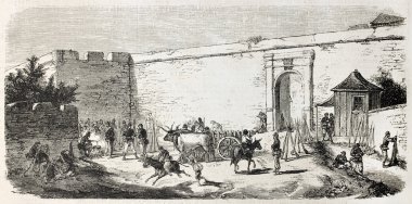 Garibaldian Cosenza division bivouac in Porta Messina clipart