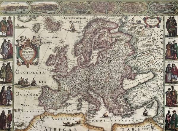 Stará mapa Europa — Stock fotografie