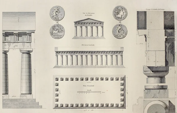 Segesta Tapınağı geometrik planı — Stok fotoğraf