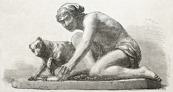 Fisherman and dog — Stock Photo, Image