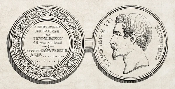 Louvre medaille — Stockfoto